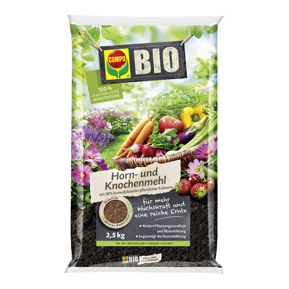 COMPO BIO Horn- und Knochenmehl mit 30% humusbildender pflanzlicher ...